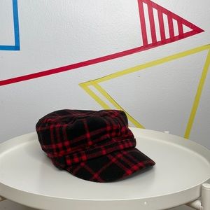 Red Plaid Bakers Hat